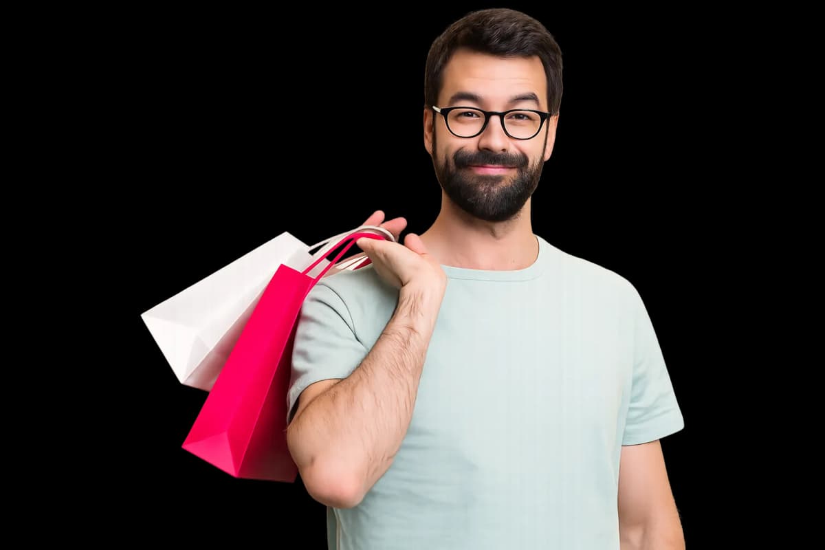 Man with shopping bags